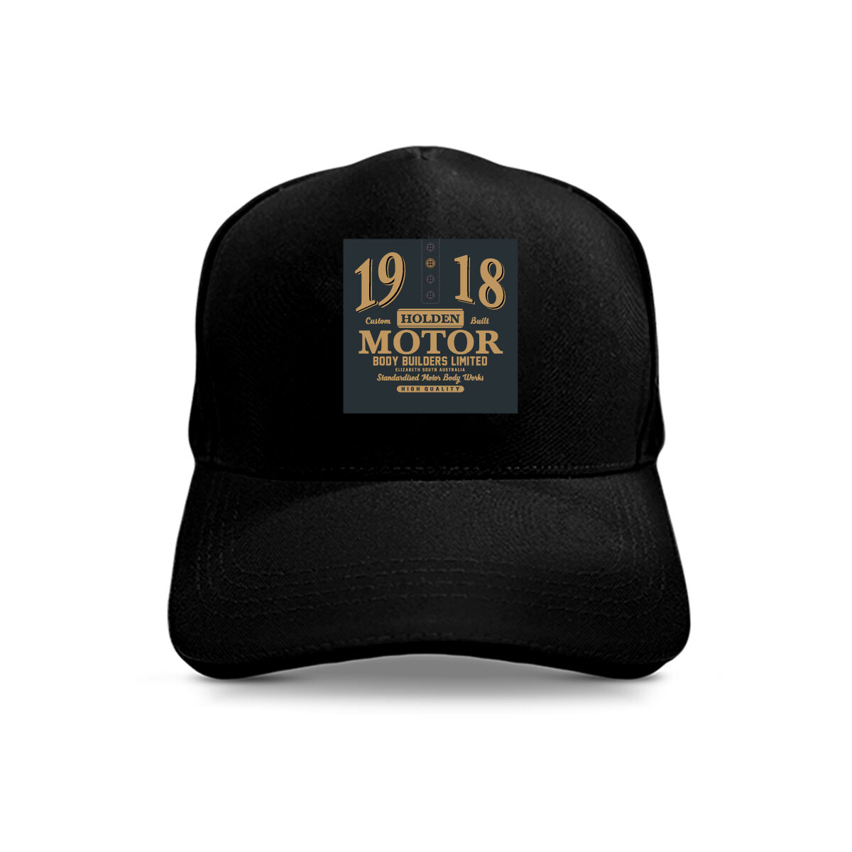 ADULT 5-PANEL CAP-BLACK [1918 HOLDEN MOTOR], , scaau_hi-res