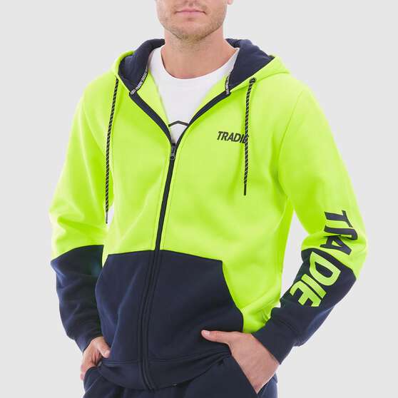 TRADIE HI-VIS SPLICE HOODIE YWL XL, , scaau_hi-res