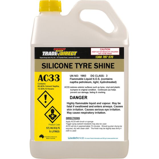 Silicone Tyre Shine - 5L Fluorinated Bottle, , scaau_hi-res