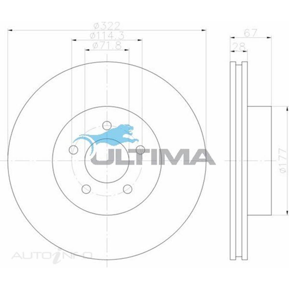 Ultima R112057a Ultima Brake Rotor - Single, AAP2107 | Supercheap Auto