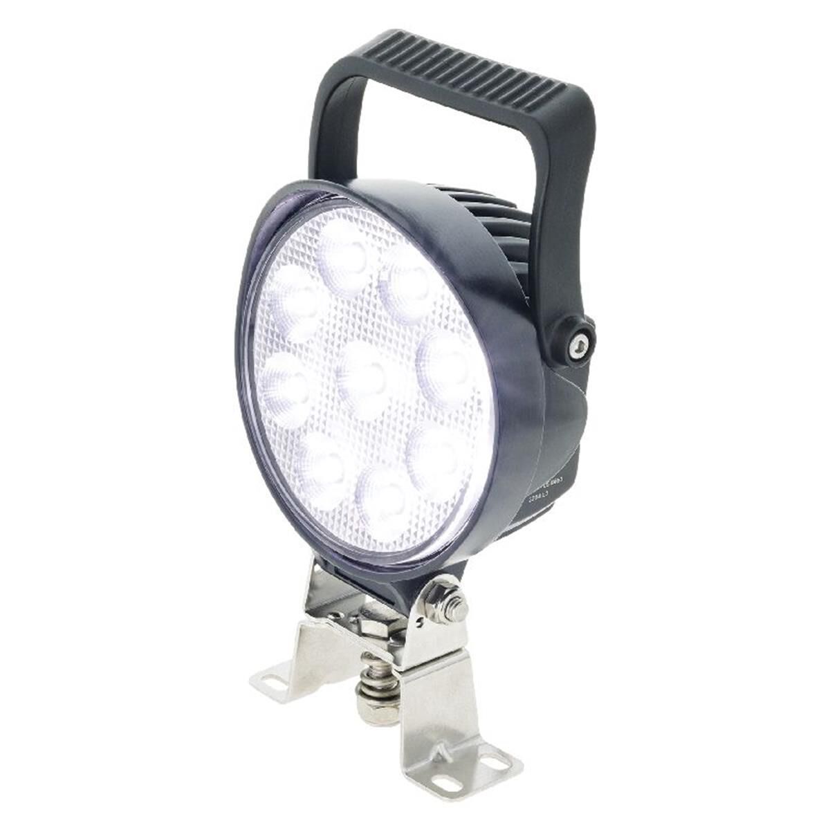 LED RND WORKLAMP SPOT BEAM W/HANDLE & SWITCH 9 - 36V 54W 9LEDs BLK HSNG 5,100Lmns, , scaau_hi-res