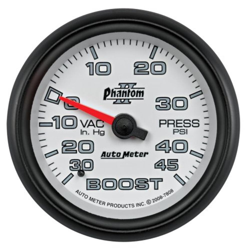 Autometer Phantom II Boost/Vacuum Gauge 30 inHg/45 PSI, 2 5/8 Inch