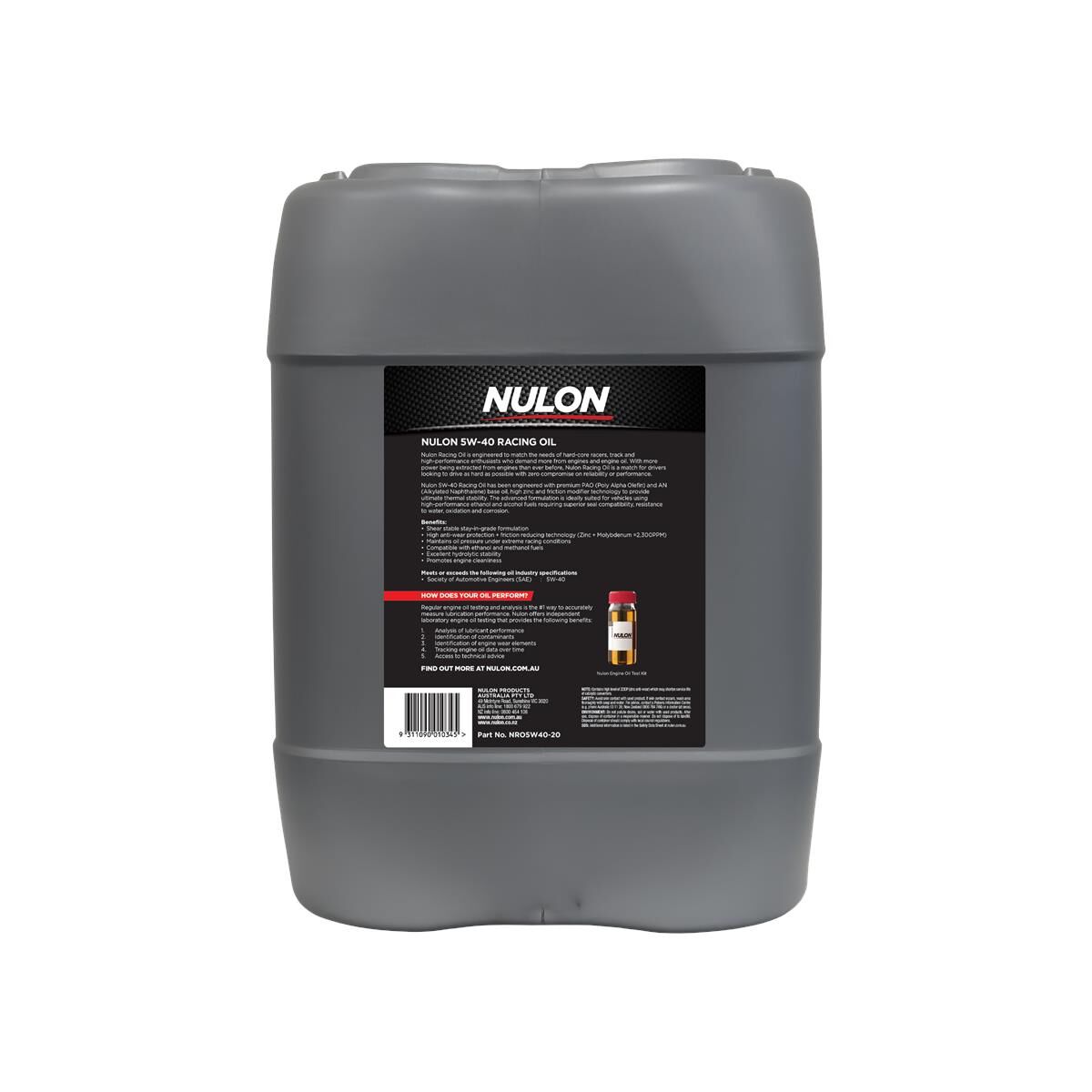 20L NULON RACING OIL 5W-40, , scaau_hi-res
