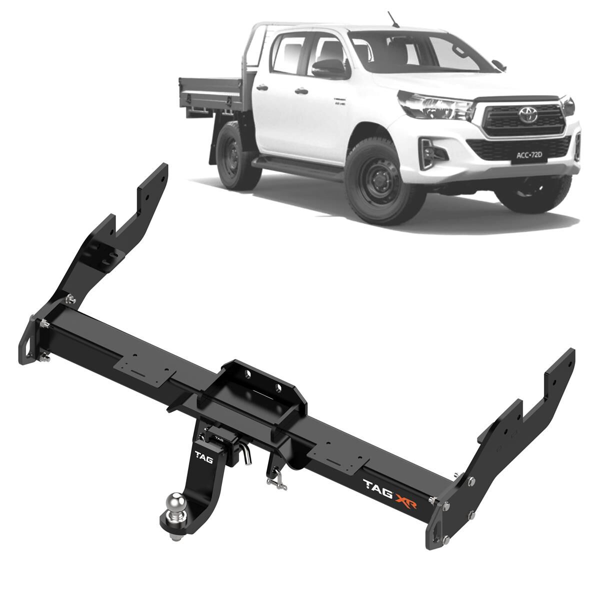 TOYOTA HILUX TRAYBACK 3500/350 WITH RECOVERY POINTS EXTREME RECOVERY TOWBAR, , scaau_hi-res