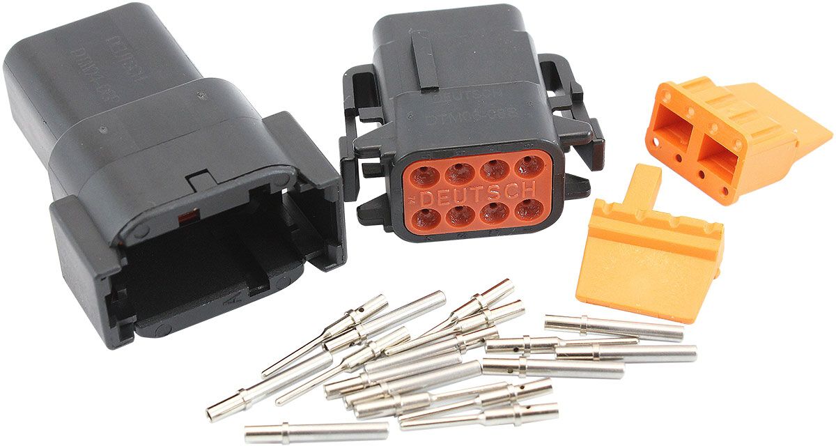 WEATHERTIGHT DTM 8 PIN BLACK CONNECTOR KIT DEUTSCH DTM STYL, , scaau_hi-res