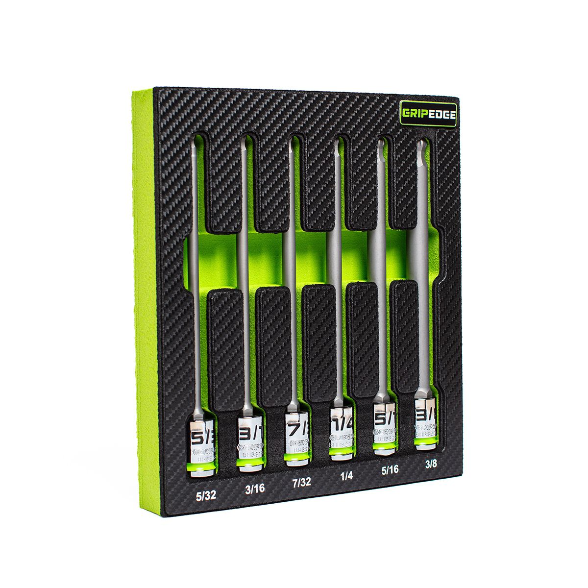 GRIPEDGE 3/8DR LONG SAE B HEX DR SET 6PC, , scaau_hi-res