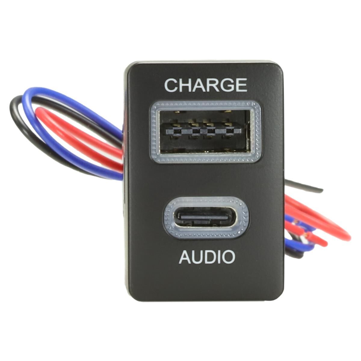 USB-C PASSTHROUGH AND USB CHARGE SOCKET TO SUIT TOYOTA (21MM X 32MM), , scaau_hi-res