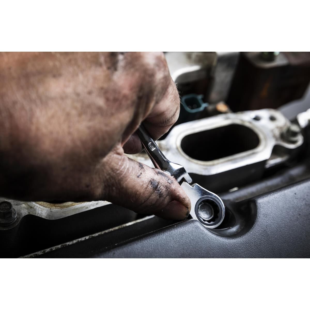 7 PIECE 90-TOOTH 12 POINT SAE STUBBY FLEX RATCHETING COMBINATION WRENCH SET, , scaau_hi-res