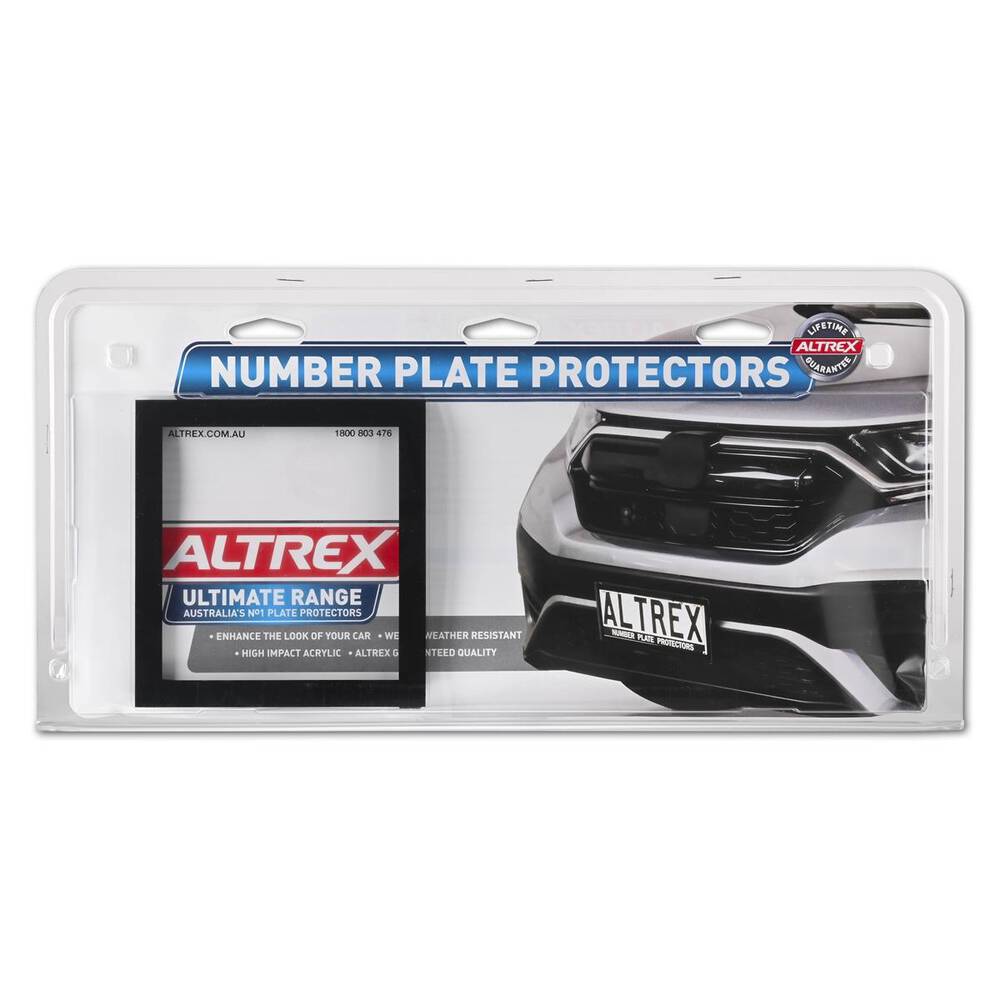 Altrex Auto Altrex Ultimate 1 Figure Number Plate Protectors - Black without Lines ...