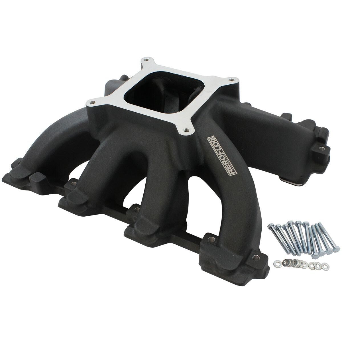 GM LS CARBY HI RISE INTAKE MANIFOLD CATHEDRAL NON EFI LS1LS2 BLACK AEROFLOW- 6240-5000, , scaau_hi-res