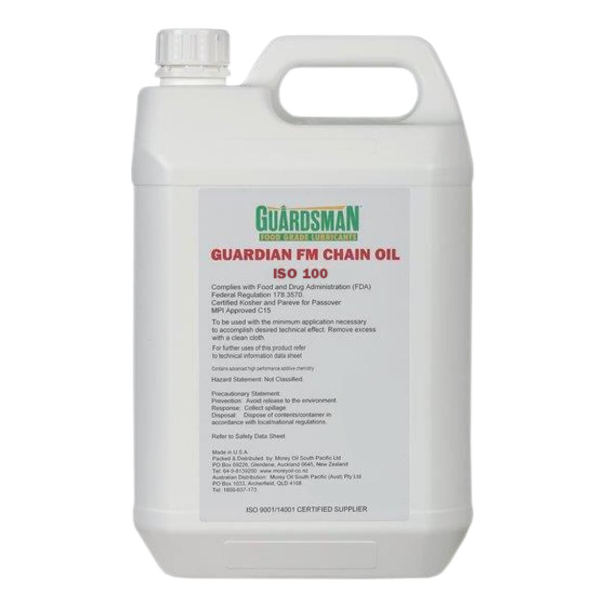Morey Oil Guardsman Food Machinery Chain Oil ISO100 5L FMCO100 005 Supercheap Auto