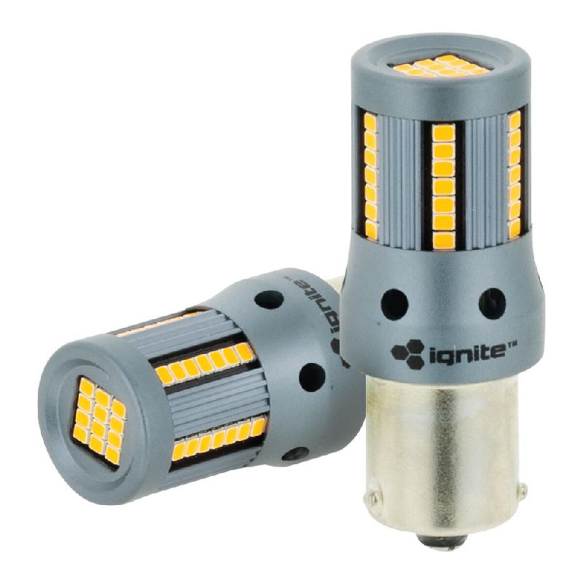 PKT 2 LED SIGNALLING GLOBE12v BAU15s BASE AMBER CANBUS1500 LUMENS, , scaau_hi-res