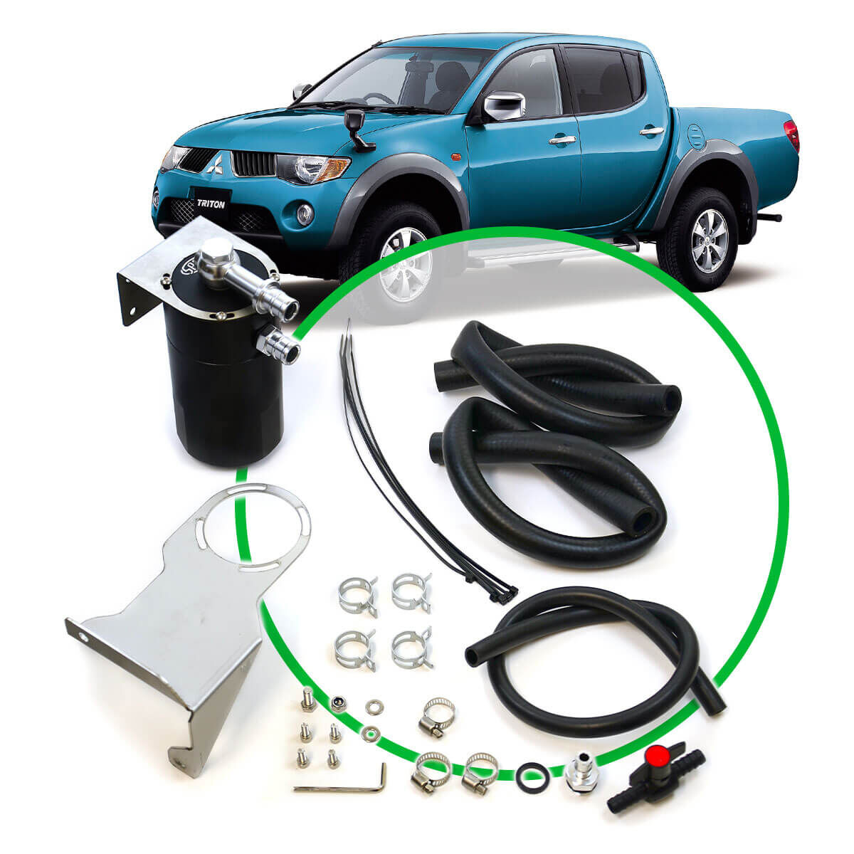 OIL CATCHTANK FULL KIT SUIT MITSUBISHI TRITON ML/MN 2.5L 06-, , scaau_hi-res
