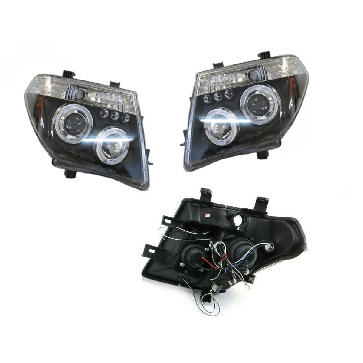 NISSAN NAVARA  D40  12/2005 ~ 01/2010  HEADLIGHT SET  BLACK LED PROJECTOR TYPE, , scaau_hi-res