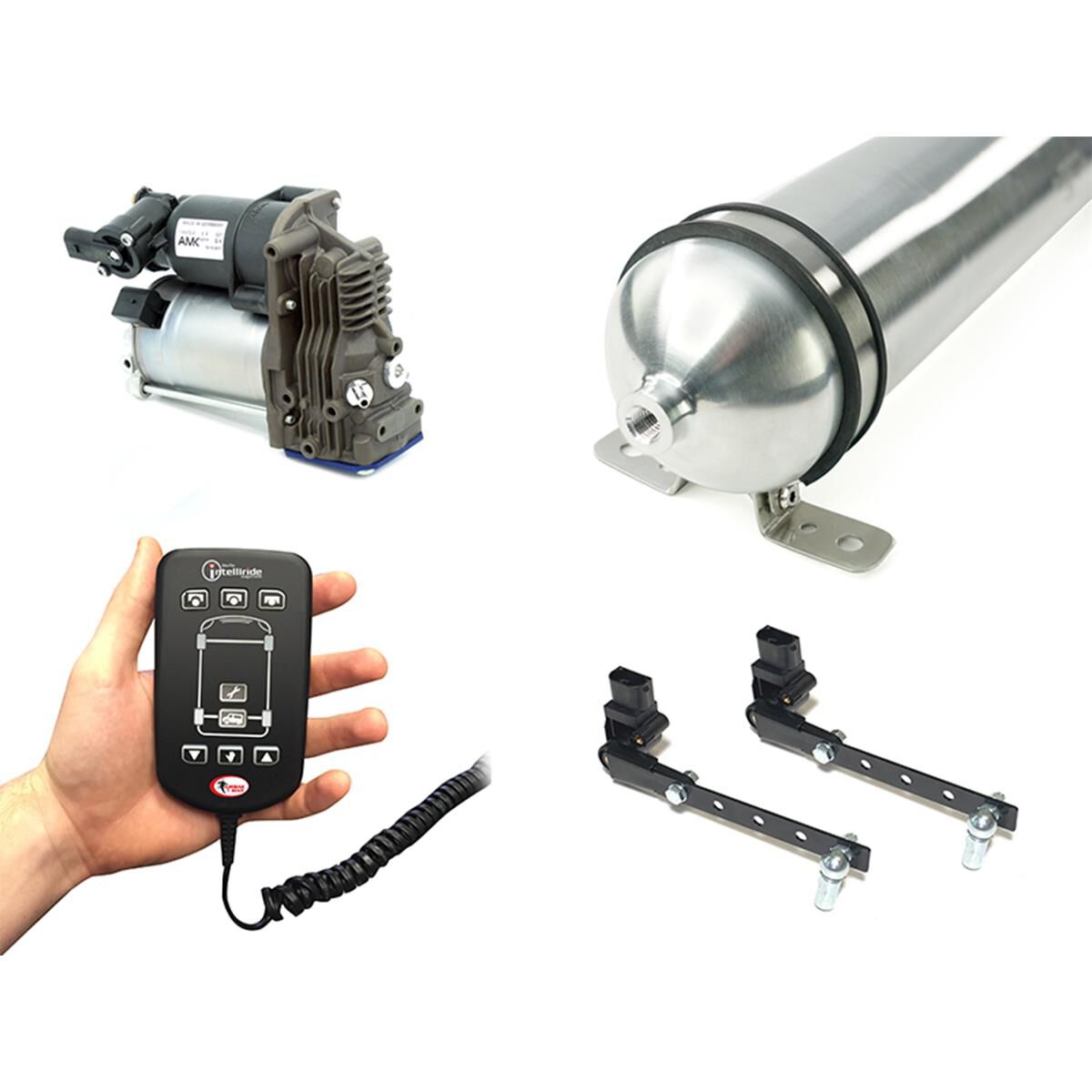 DUAL AUTOMATIC 3 HEIGHT PAIRED ELECTRONIC CONTROL KIT WITH 1 GALLON AIR TANK AND AMK COMPRESSOR, , scaau_hi-res