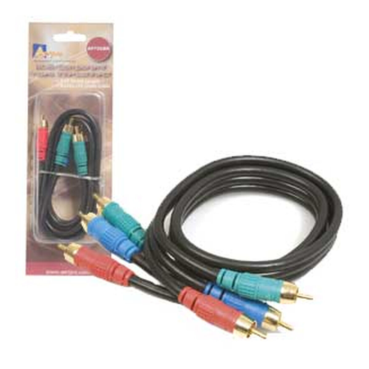 0.75M A/V LEAD  GRN/BL/RD RCA 3M TO 3M PLUGS 75 OHM COAX, , scaau_hi-res
