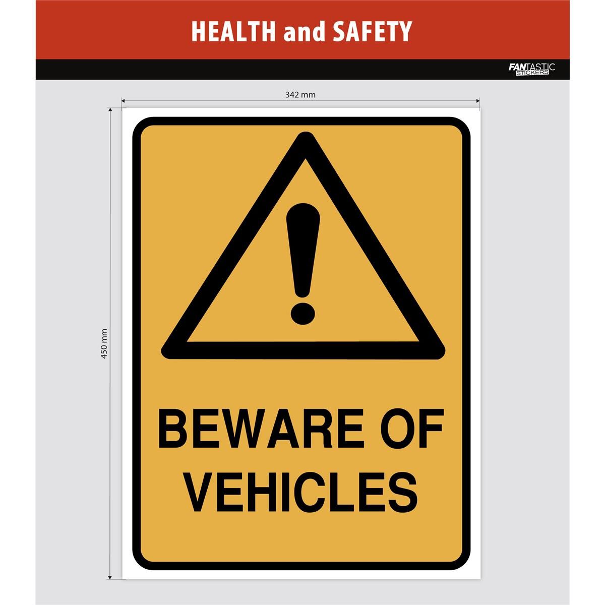 BEWARE OF VEHICLES SIGN 45CM, , scaau_hi-res