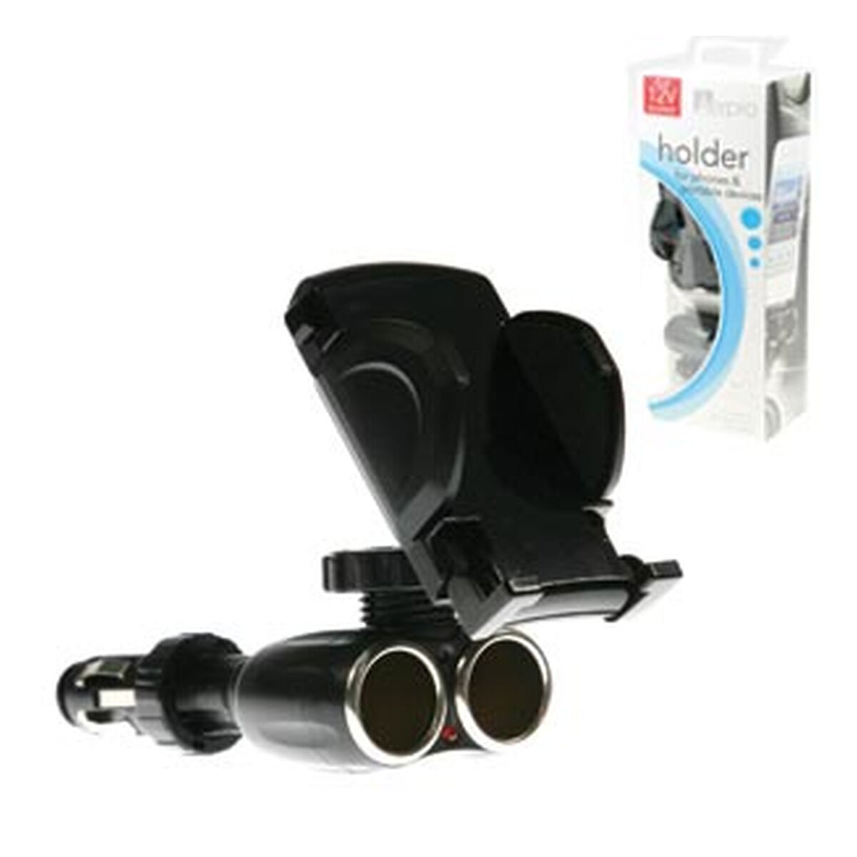 UNIVERSAL HOLDER TWIN 12V SOCKETS, , scaau_hi-res