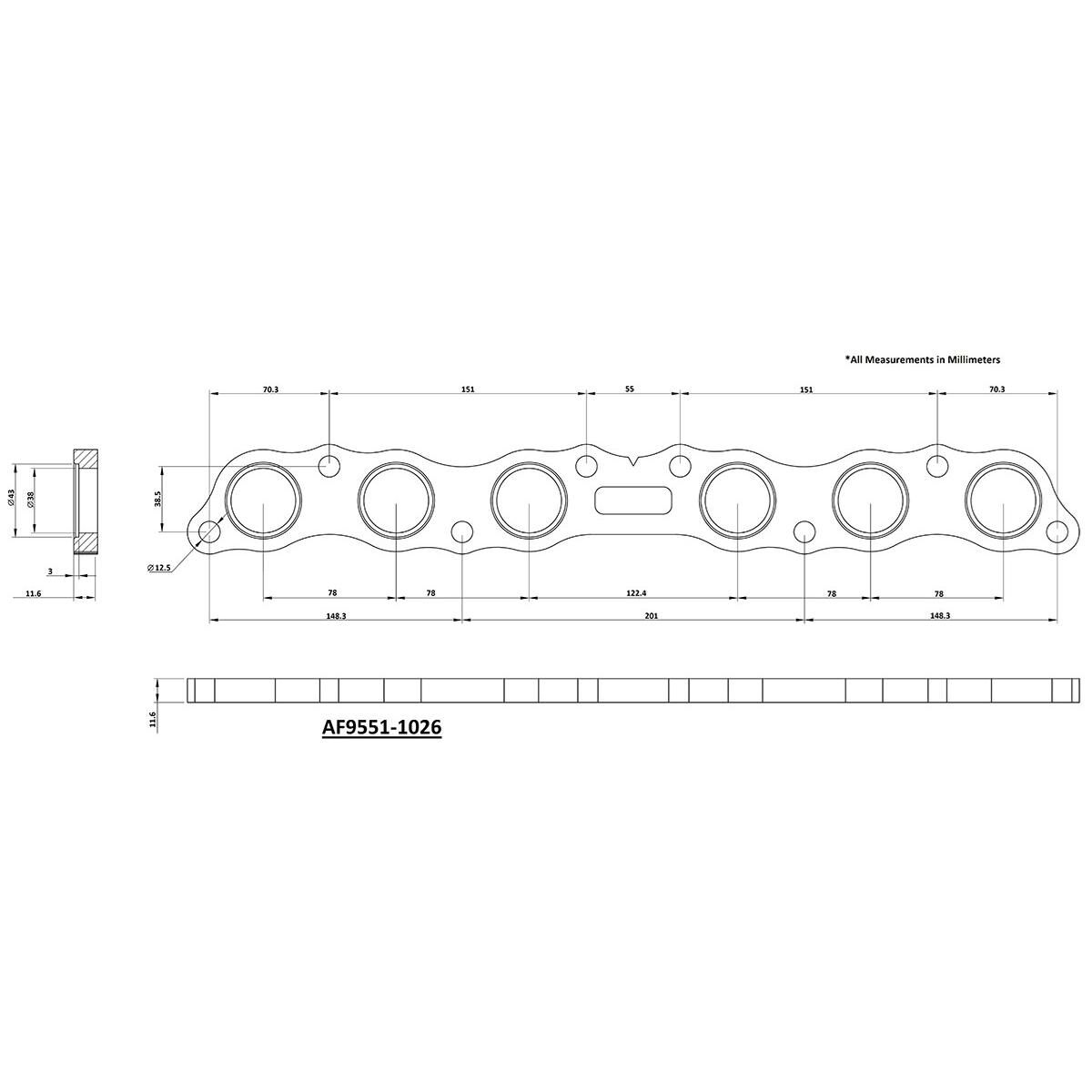 TOYOTA 2JZ-GE HEADER FLANGE ONLY - CNC MACHINED NON TURBO, , scaau_hi-res
