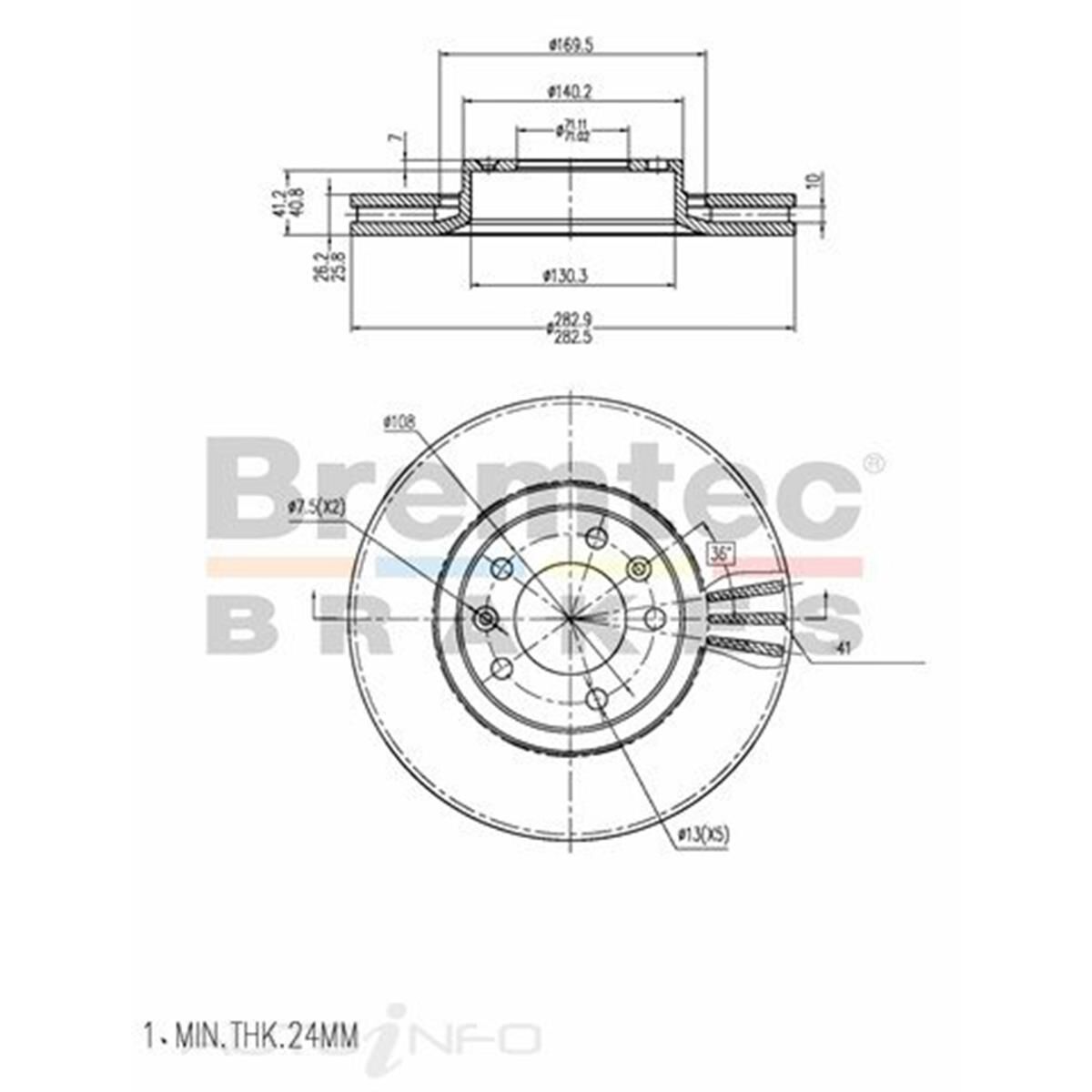 BREMTEC BRAKE ROTOR - PAIR, , scaau_hi-res