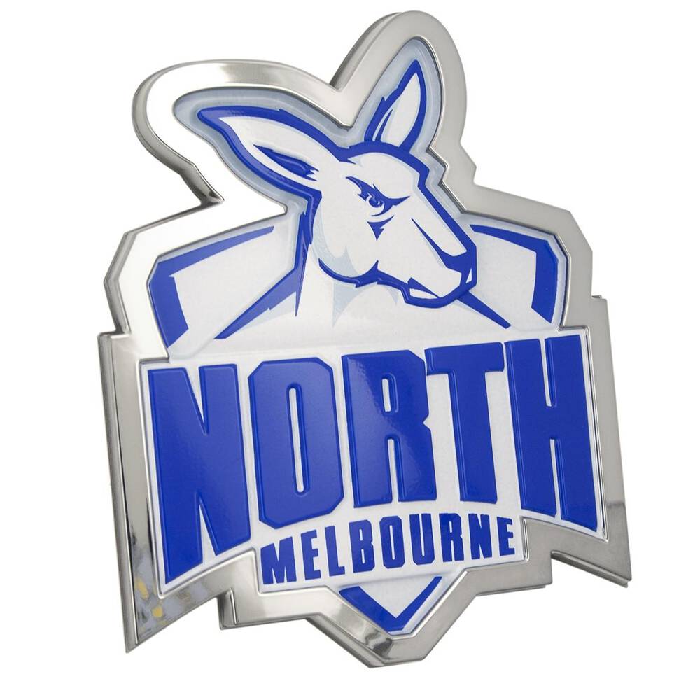 Sw Sh Emblems Fan Emblems AFL North Melbourne Kangaroos 3D Chrome Car Badge - 10378 ...
