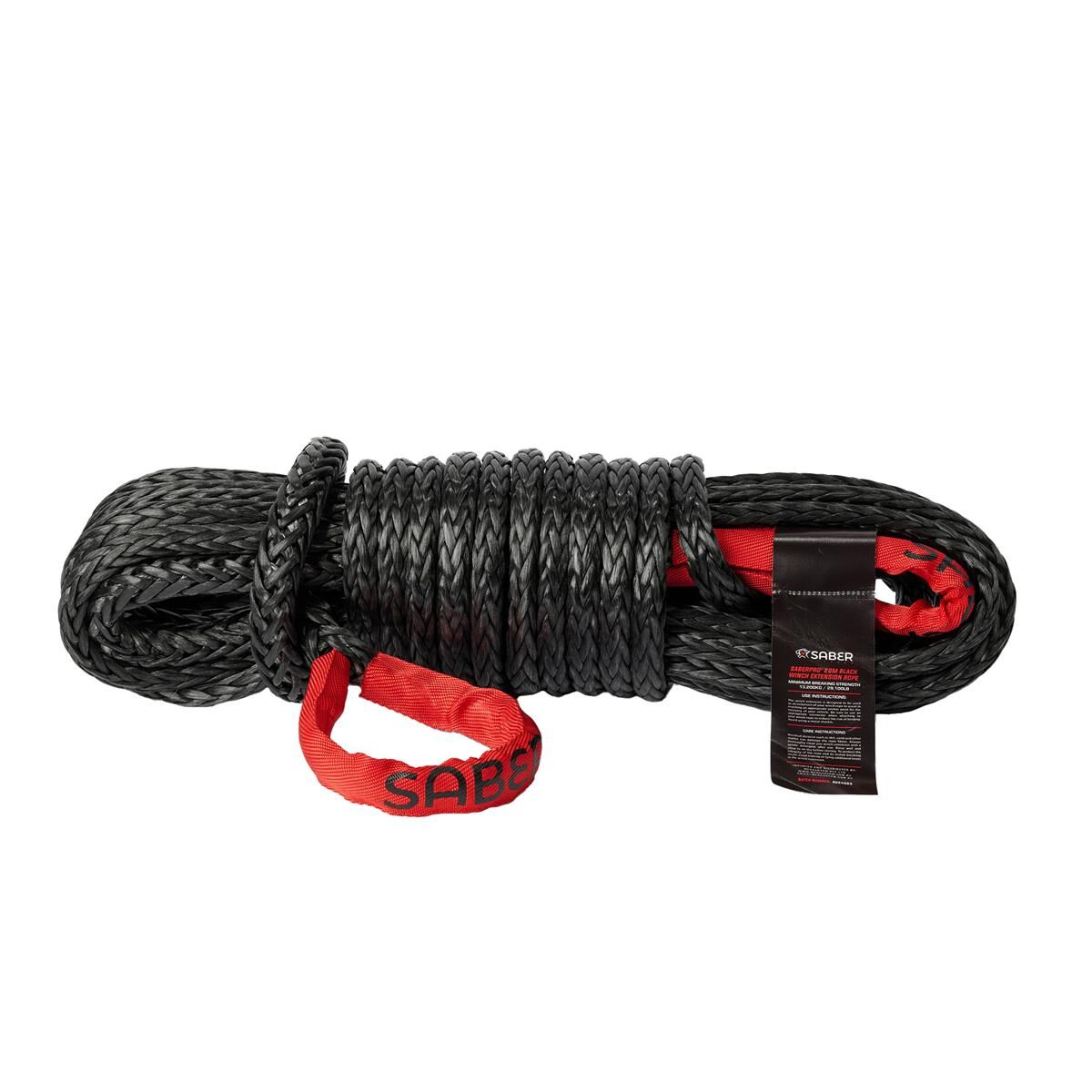 SABERPRO - BLACK WINCH EXTENSION ROPES WITH RED SHEATH EYES, , scaau_hi-res