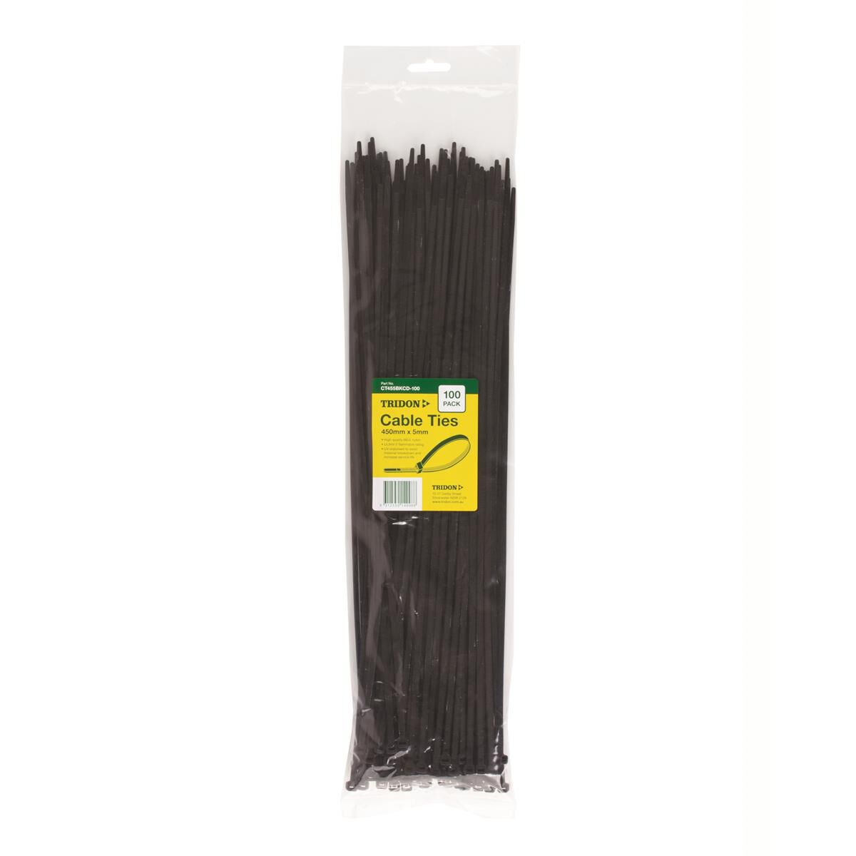 TRIDON CABLE TIE BLACK 450MM  X 5M PK100, , scaau_hi-res