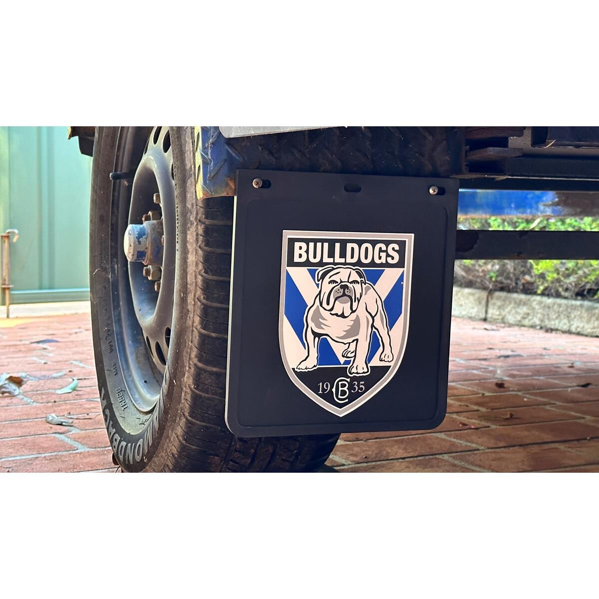 350MM DROP X 300MM WIDTH BLACK MONO MUDFLAP  - BULLDOGS, , scaau_hi-res
