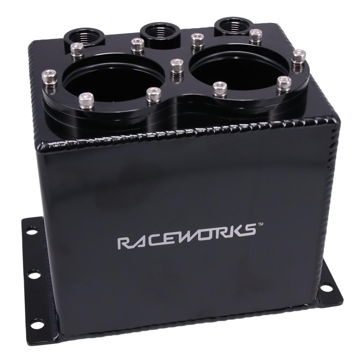 2.5L SURGE TANK KIT BLACK SUIT TWIN 60MM PUMPS/HANGERS, , scaau_hi-res