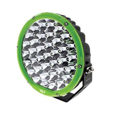 9" RND LED DRIVING LAMP DRIVNG BEAM 9-36V 160W 37 LEDs GREEN BEZEL 15,600Lms, , scaau_hi-res