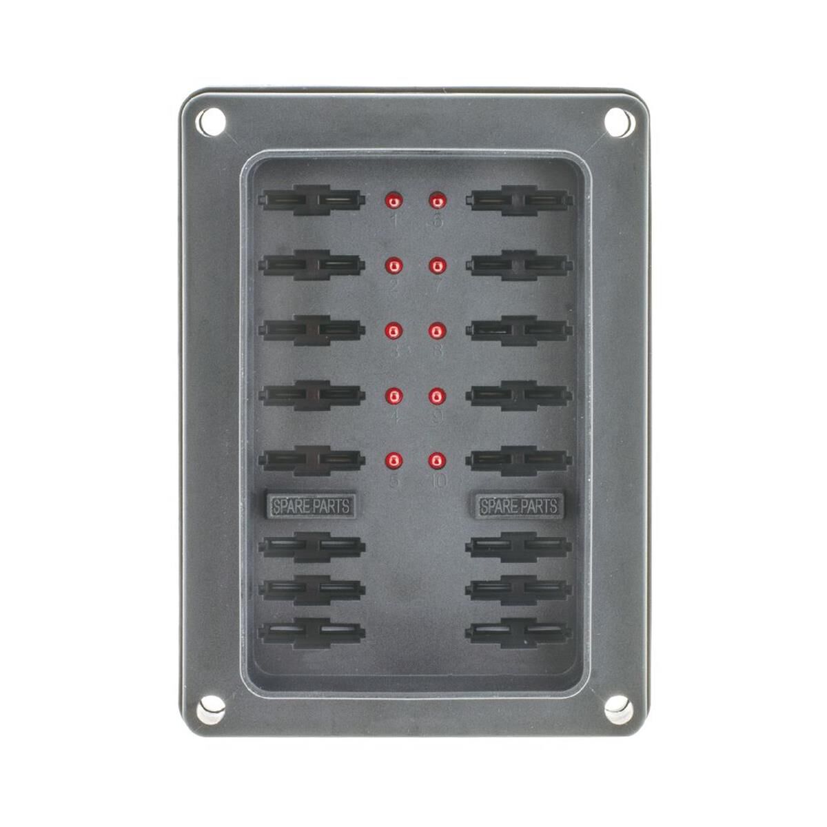 10 WAY FUSE BOX W/PROOF ATS STANDARD BLADE CLIP COVER LED **REPLACES 54445BL **, , scaau_hi-res