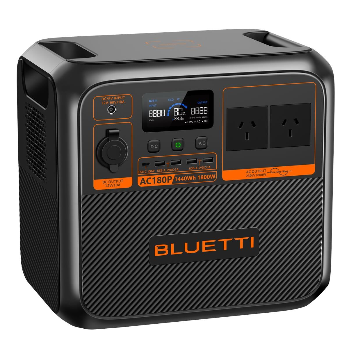 BLUETTI AC180P PORTABLE POWER STATION 1,800W 1,440WH, , scaau_hi-res
