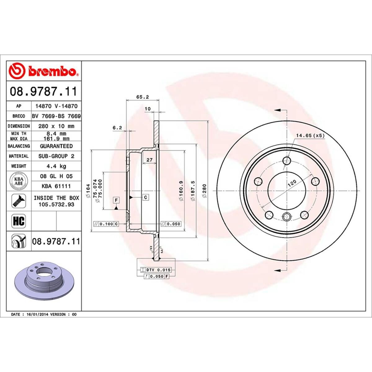 BREMBO DISC ROTOR, , scaau_hi-res