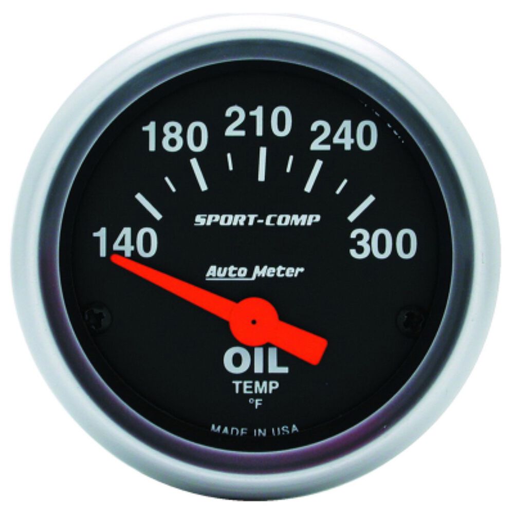 Autometer Oil Temp Gauge Electric 140 300 F, 2 1/16 Inch