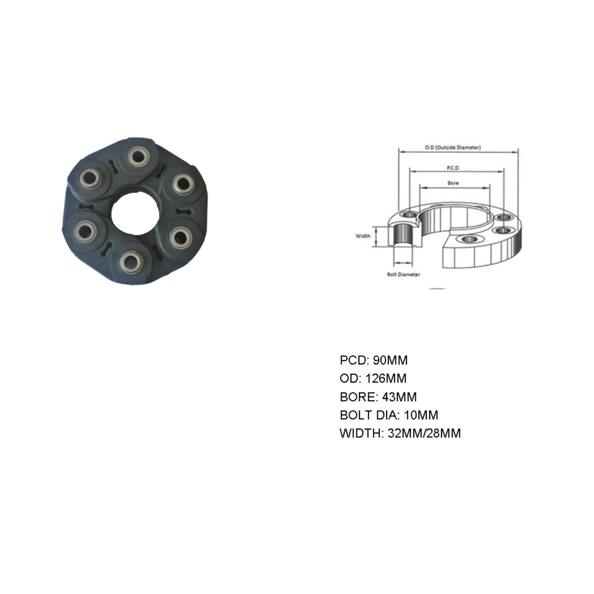 TUCSON (JM/TL/TLe) (PCD:90MM) 8/04-12/20 TAIL SHAFT COUPLING, , scaau_hi-res