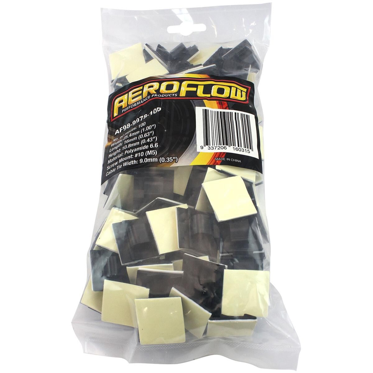 CABLE TIE MOUNT CLAMPS 8MM MAXBUNDLE PA66 3M ADHESIVE 100PAC, , scaau_hi-res