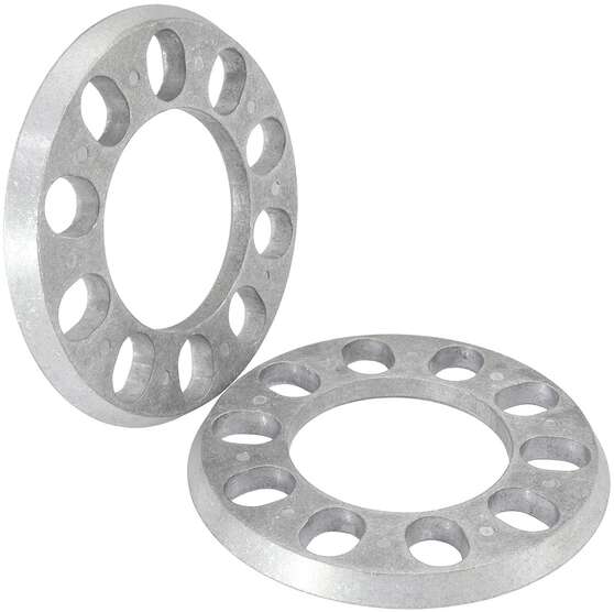 SLIP ON WHEEL SPACERS 7/16" 11MM PAIR ALLOY 5X 4.5"-5" BC, , scaau_hi-res
