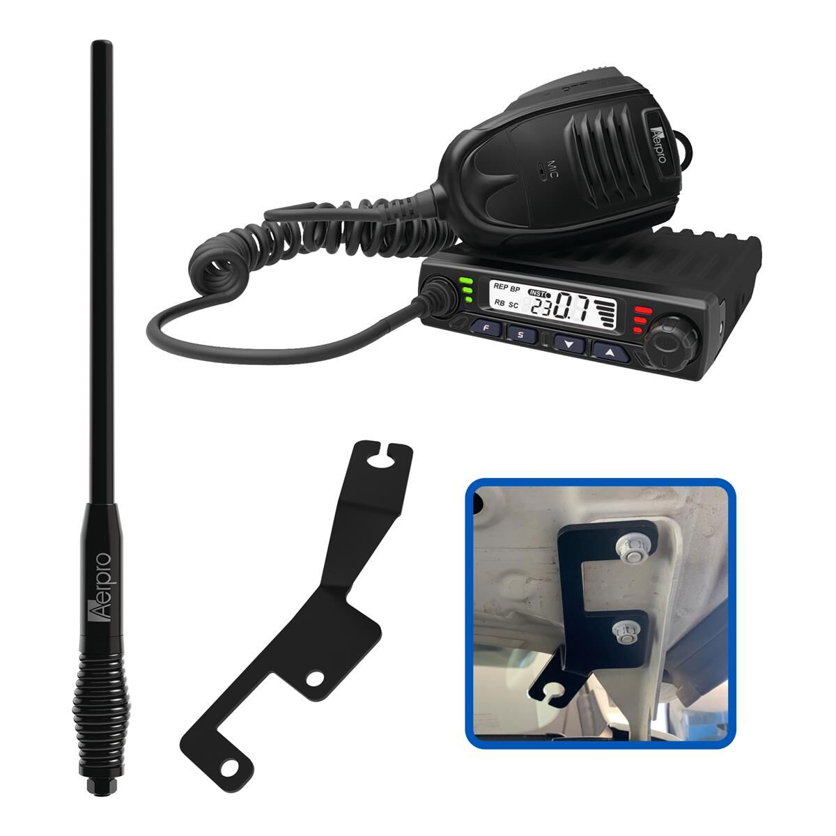 COMPACT 5W UHF CB KIT TO SUIT NISSAN NAVARA 2015-, , scaau_hi-res