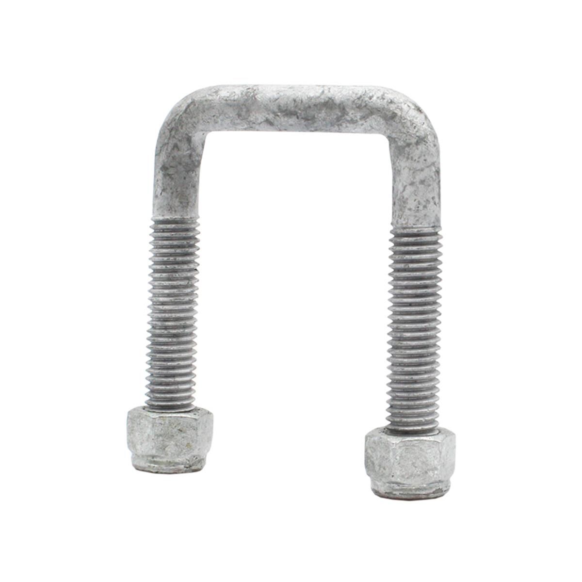 Sunrise U-Bolts with Nyloc Nut 1/2" Galvanised - 50mm Square, 80mm, , scaau_hi-res