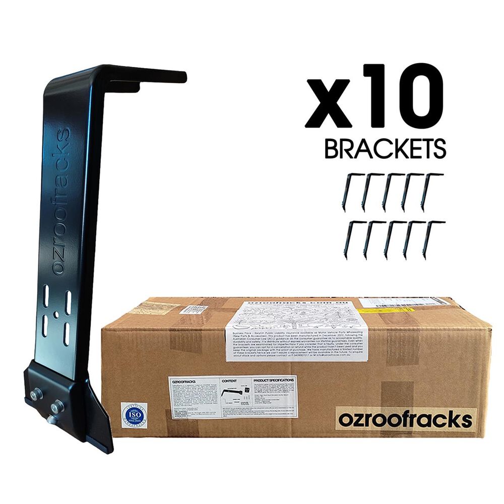 OzRoofRacks High Roof Rack Gutter Mount Bracket 44cm 10PK Low Slots