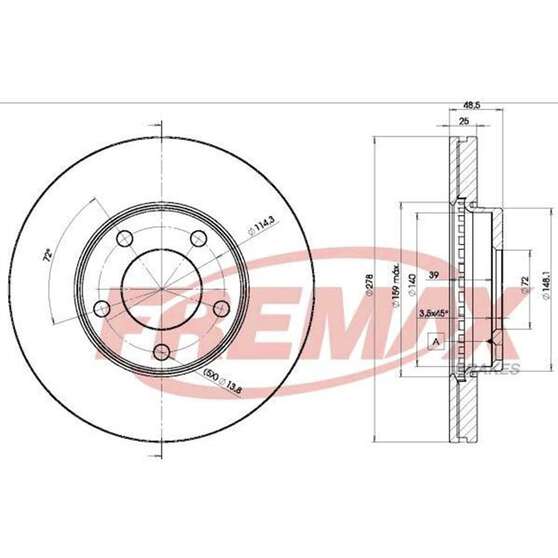 FREMAX+TRADE-LINE BRAKE BUNDLEMAZDA MAZDA3 (BL) 2.0L 2009-14 FRONT, , scaau_hi-res