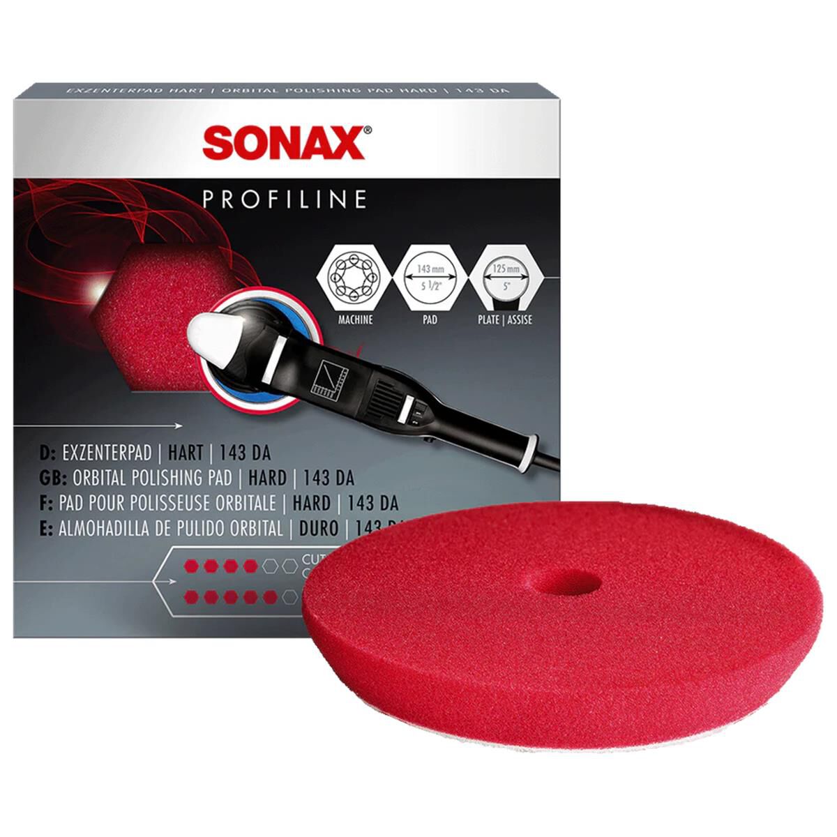 DA POLISHING PAD HARD 143 DA (RED) 143 MM ( ~ 5 INCH), , scaau_hi-res