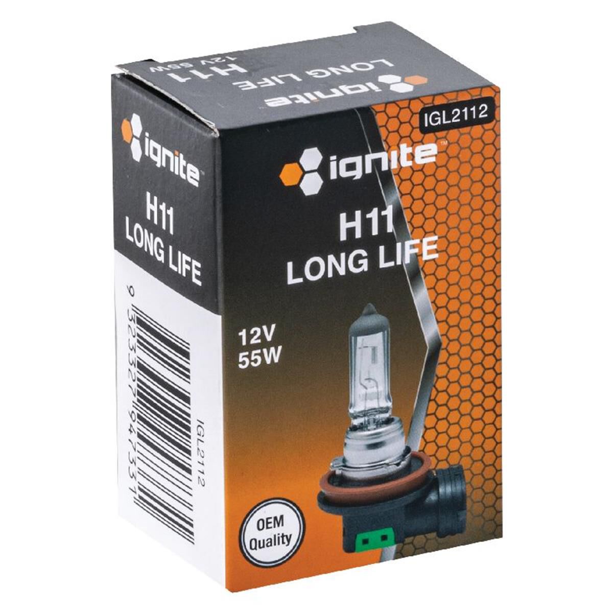 PKT1 H11 HALOGEN GLOBE 12V 55WPGJ19-2 BASE LONG LIFE BOX, , scaau_hi-res