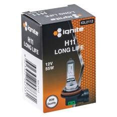 PKT1 H11 HALOGEN GLOBE 12V 55WPGJ19-2 BASE LONG LIFE BOX, , scaau_hi-res