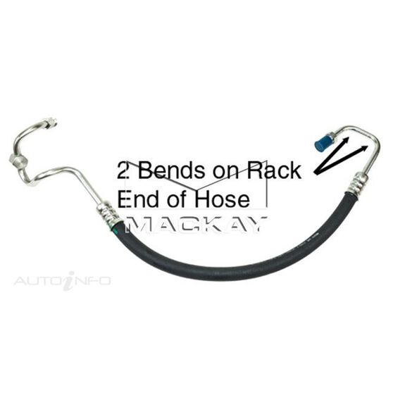 Power Steering Hose - Pressure - Ford Falcon BA, BF (I6) (Aspirated Only) 2 Bends, , scaau_hi-res