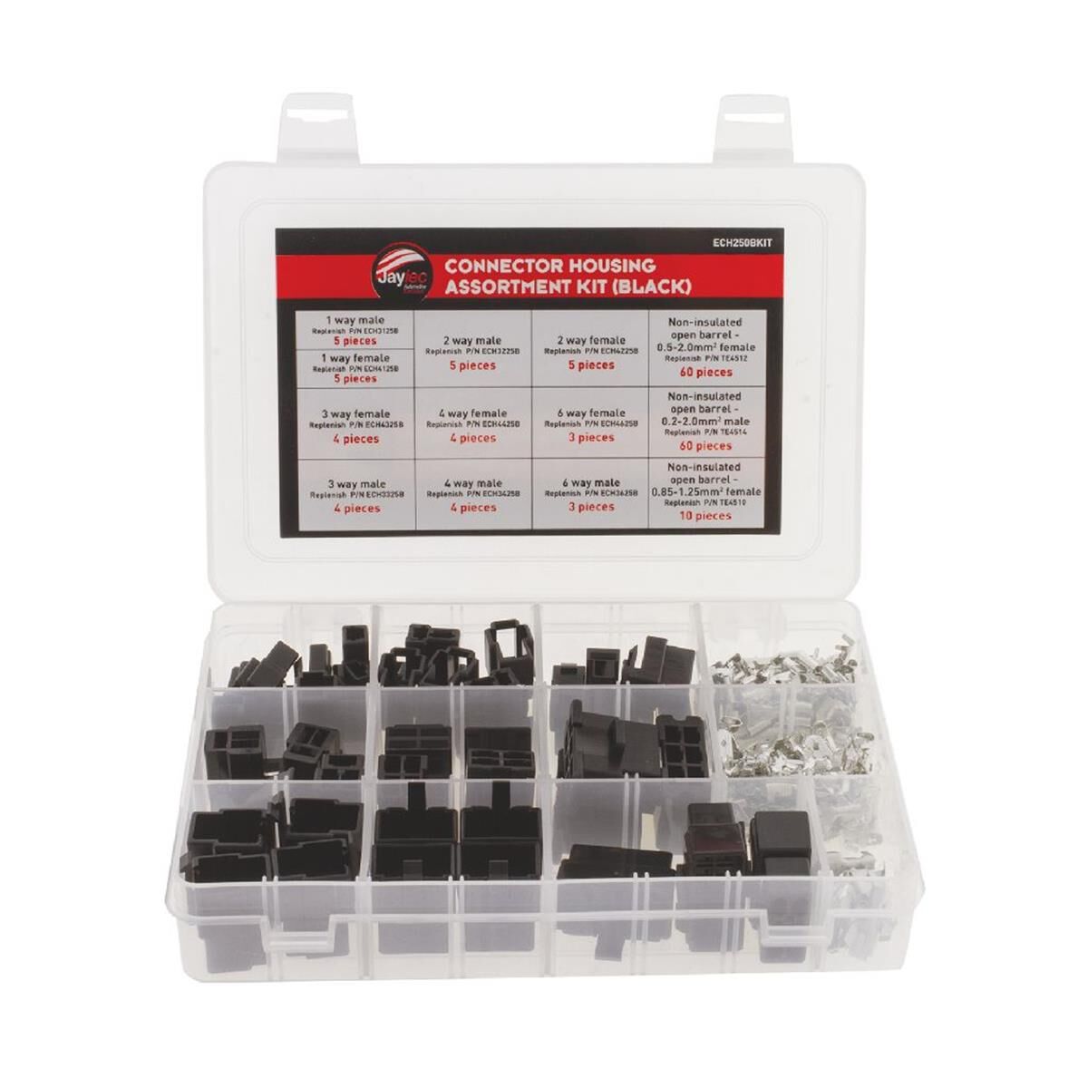 172 PCS CONNECTOR HOUSING ASSORTMENT KIT 250 SERIES - CONNECTORS CRIMP TERMINALS, , scaau_hi-res