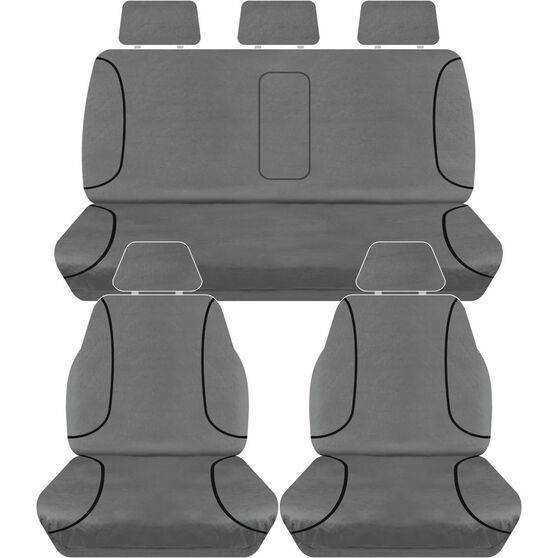 Tradies Canvas Tailor Made Seat Covers Pack Charcoal Suits Mitsubishi Triton Dual Cab Supercheap Auto
