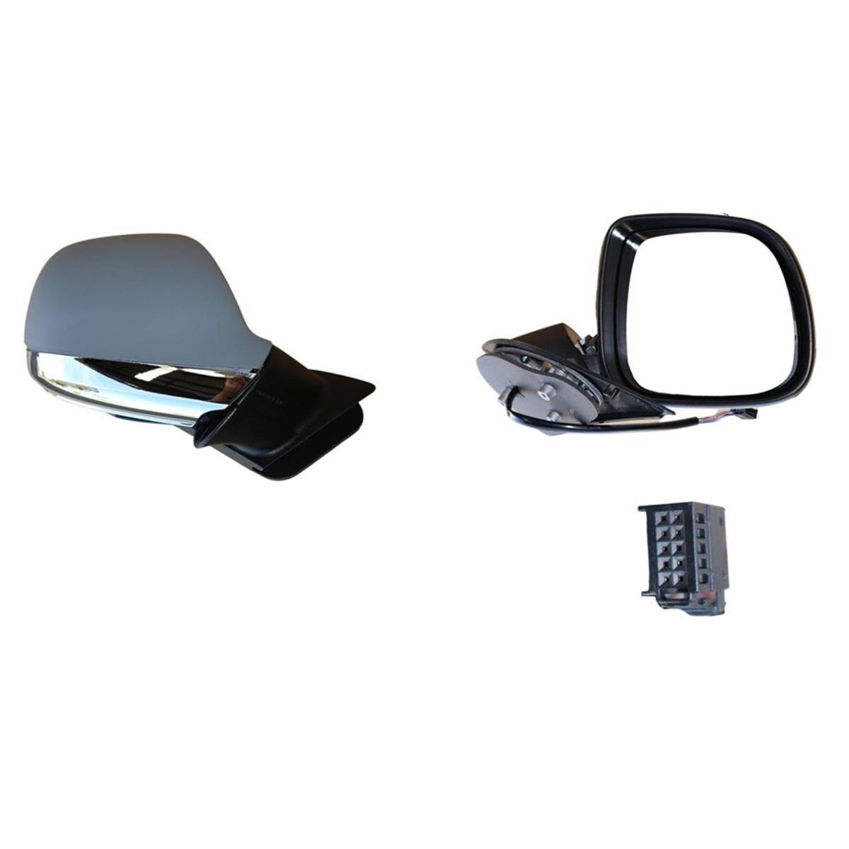 AMAROK 2H (7Pin/10Hole) 9/16-11/22 DOOR MIRROR (+HEATED+FOLDING) (GREY COVER+CHROMED IN LOWER ) (-AERIAL ) (R), , scaau_hi-res