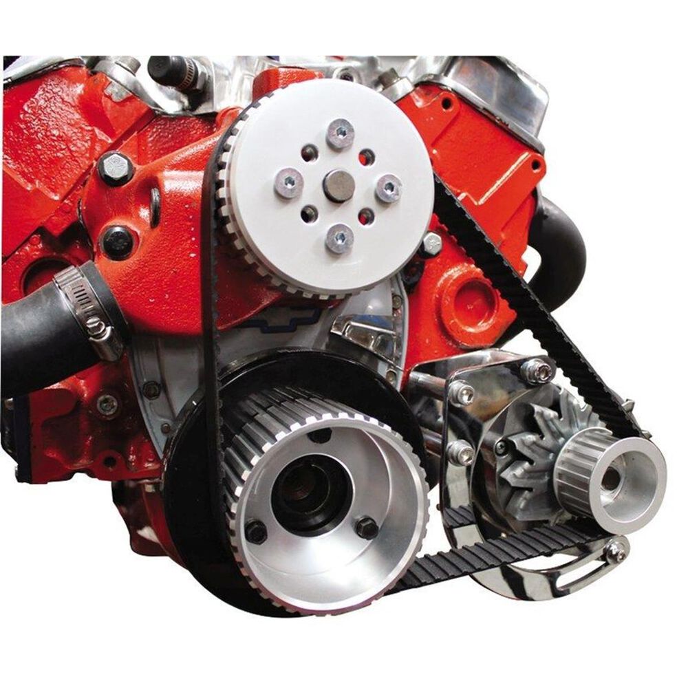 Aeroflow Chrome Low Mount Alternator Bracket SBC long water pump