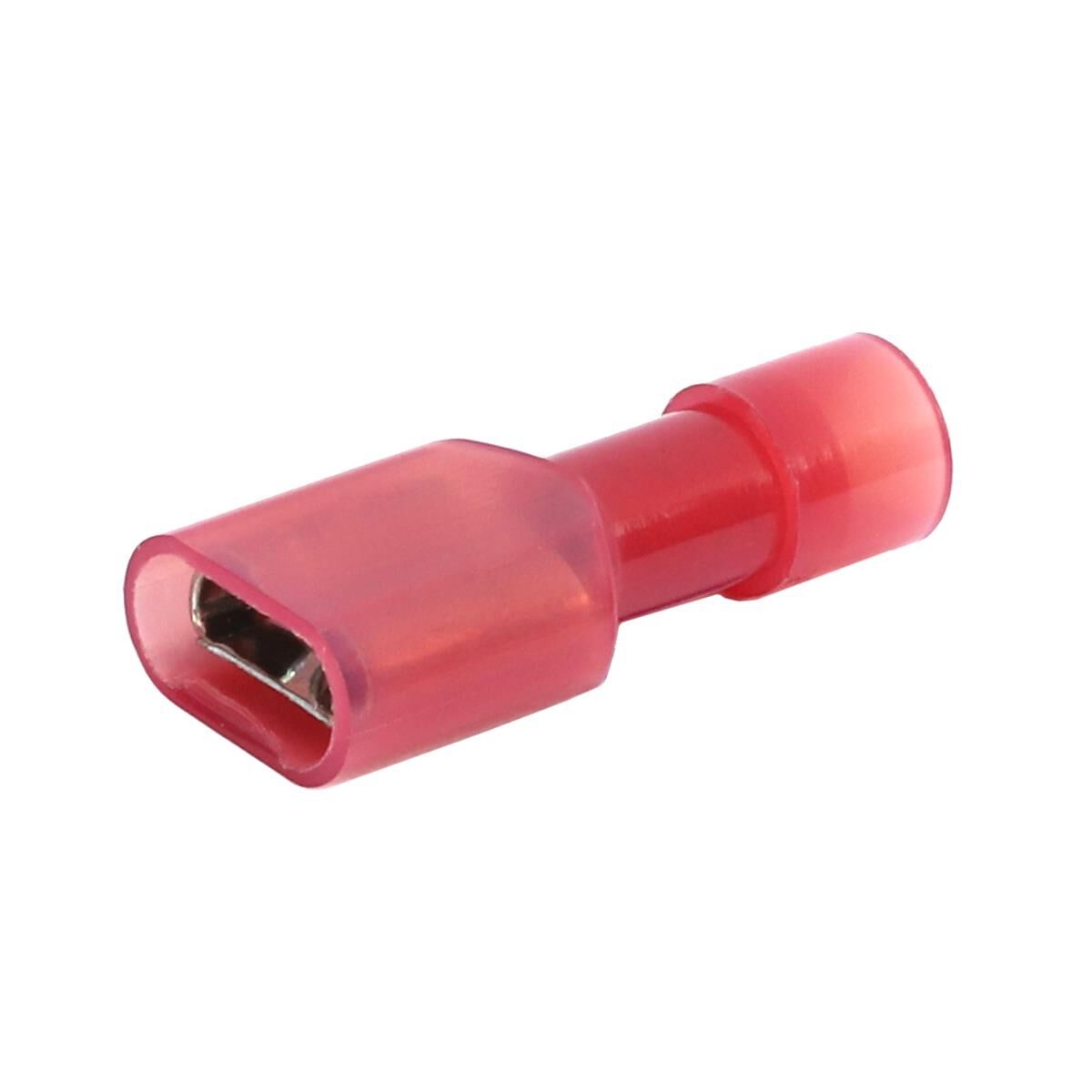 6.6MM FEMALE SPADE TERMINAL INSULATED RED - 100PCS, , scaau_hi-res